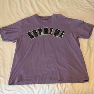 Supreme Lavender Tee with Black Lettering